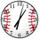 Baseball Themed Decorative Wall Clock