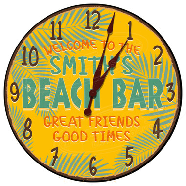 Personalized Beach Bar Decorative Wall Clock