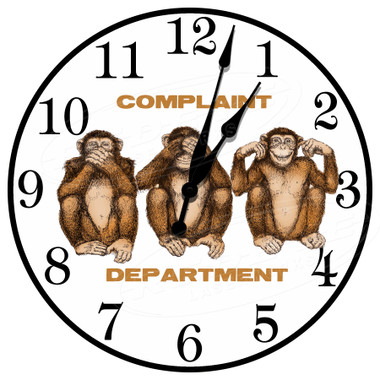 Monkey Business Complaint Department Decorative Wall Clock