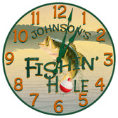 Personalized Fishing Hole Decorative Wall Clock