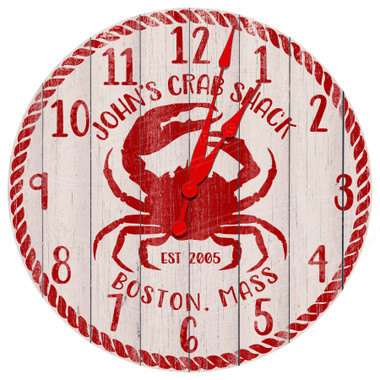 Personalized Crab Shack Restaurant Decorative Wall Clock