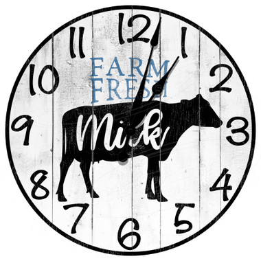 Dairy Farm Fresh Milk Decorative Wall Clock