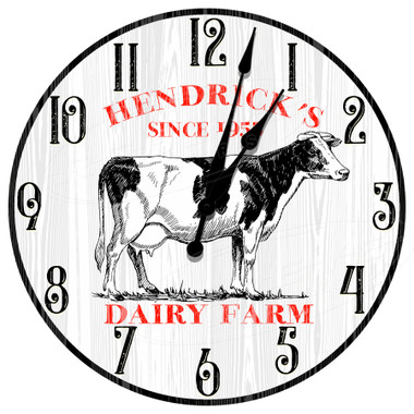 Personalized Dairy Farm Fresh Decorative Wall Clock