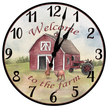 Farm Yard Welcome Decorative Wall Clock