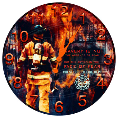 Personalized Firefighter Bravery Decorative Wall Clock