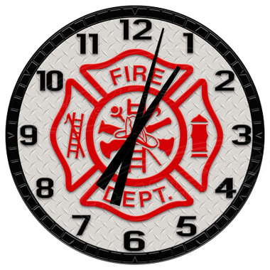 Fire Department Emblem Decorative Wall Clock
