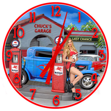 Personalized Vintage Gas Station Decorative Wall Clock