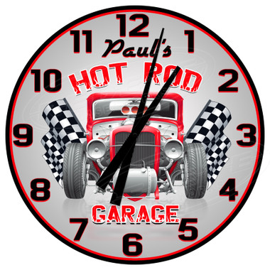 Personalized Vintage Hot Rod Decorative Wall Clock
