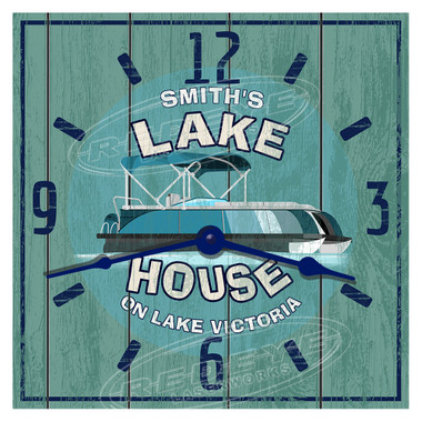 Personalized Lake House Pontoon Themed Wall Clock
