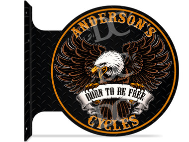 Motorcycle Biker Themed customized double sided metal flange sign