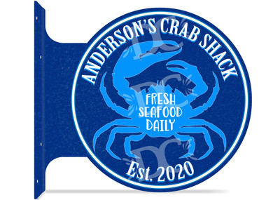 Crab Shack Seafood Themed customized double sided metal flange sign