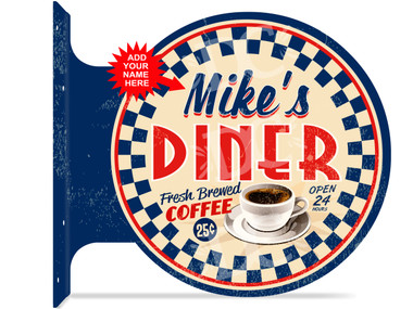 Retro Diner Drive In Themed customized double sided metal flange sign
