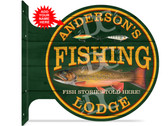 Fishing Bait Shop customized double sided metal flange sign