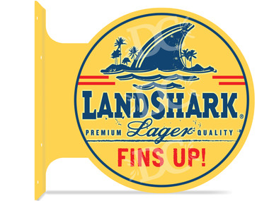 Landshark Lager Themed double sided metal flange sign