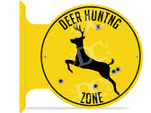 Deer Hunting Zone double sided metal flange sign