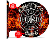 Fire Department Firefighter Themed customized double sided metal flange sign