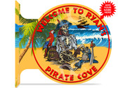 Pirate Cove Themed customized double sided metal flange sign