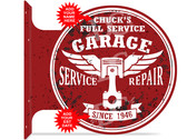 Vintage Full Service Piston Themed customized double sided metal flange sign