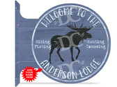 Moose Lodge Welcome Blue double sided metal flange sign