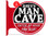 Man Cave Warning Red double sided metal flange sign