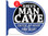 Man Cave Warning Blue double sided metal flange sign