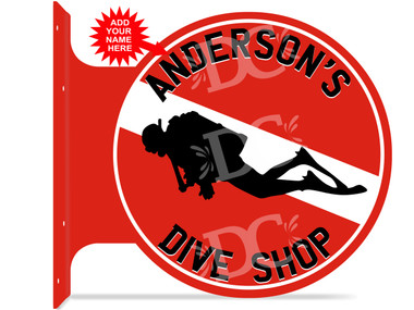 Diver Dive Shop Flag  Sign