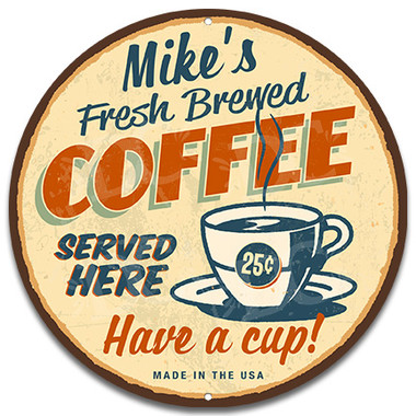 Vintage Coffee Shop Metal Wall Sign