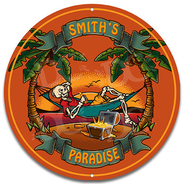 Pirate Paradise Caribbean Wall Sign