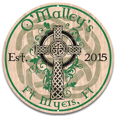 Celtic Ireland Cross Metal Sign