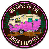 Camping RV Camper Pink Sign