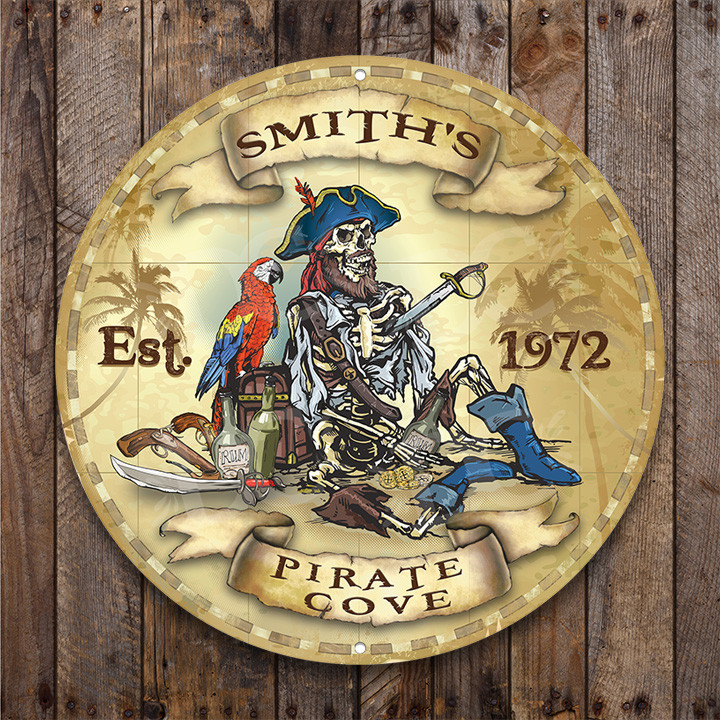 VINTAGE STYLE METAL SIGN Pirates Cove 23 x 24 