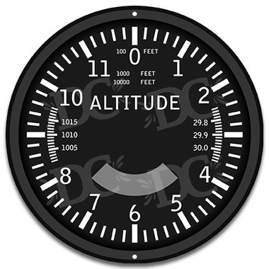 Pilots Airplane Altitude Black Metal Sign