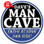 Man Cave Warning Blue Metal Sign