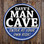Man Cave Warning Blue Metal Hanging Sign