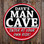Man Cave Warning Red Metal Hanging Sign