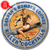 WWII Bomber Lounge Novelty Metal Wall Sign - Customized