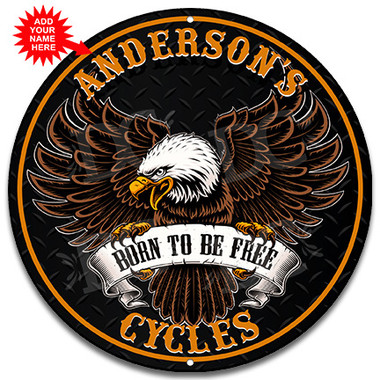 Motorcycle Biker Garage Metal Wall Sign - Customized