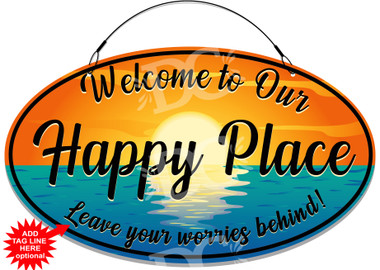 Happy Place Cottage Welcome Sign