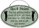 Golfer rules clubhouse sport room sign