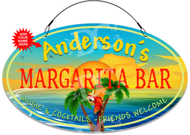 Margarita Bar Paradise Metal Hanging Wall Sign