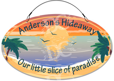 Paradise Hideaway Cottage Welcome Sign -  Customized