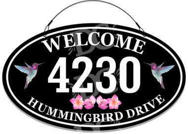 Hummingbird Address Metal Sign