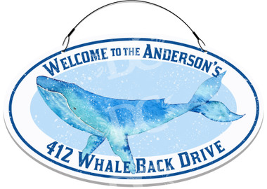 Whale Themed Welcome Sign - Customized