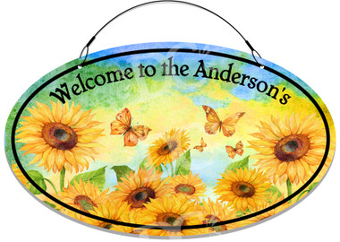 Sunflowers In Bloom Decorative Welcome Sign - Customized