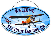 Pilots Landing Aviator Themed House Welcome Sign - Customized