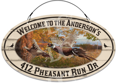 Pheasants In Flight Themed House Welcome Sign - Customized