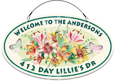 Garden Lilies Themed Welcome Sign - Customized
