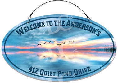 Lake House Water Themed Welcome Sign - Birds