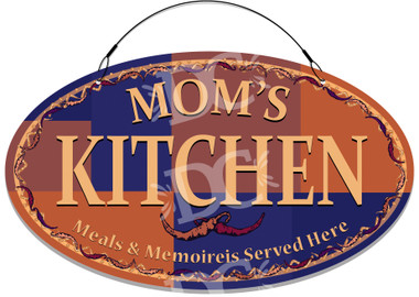 Mom's Kitchen Themed Welcome Sign - Orange
