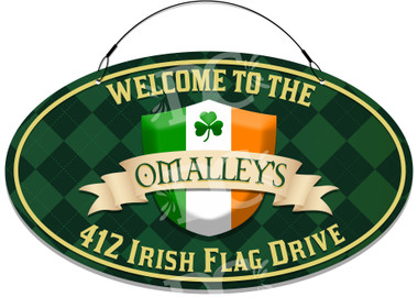 Irish Flag Home Themed Address Welcome Sign - Customized